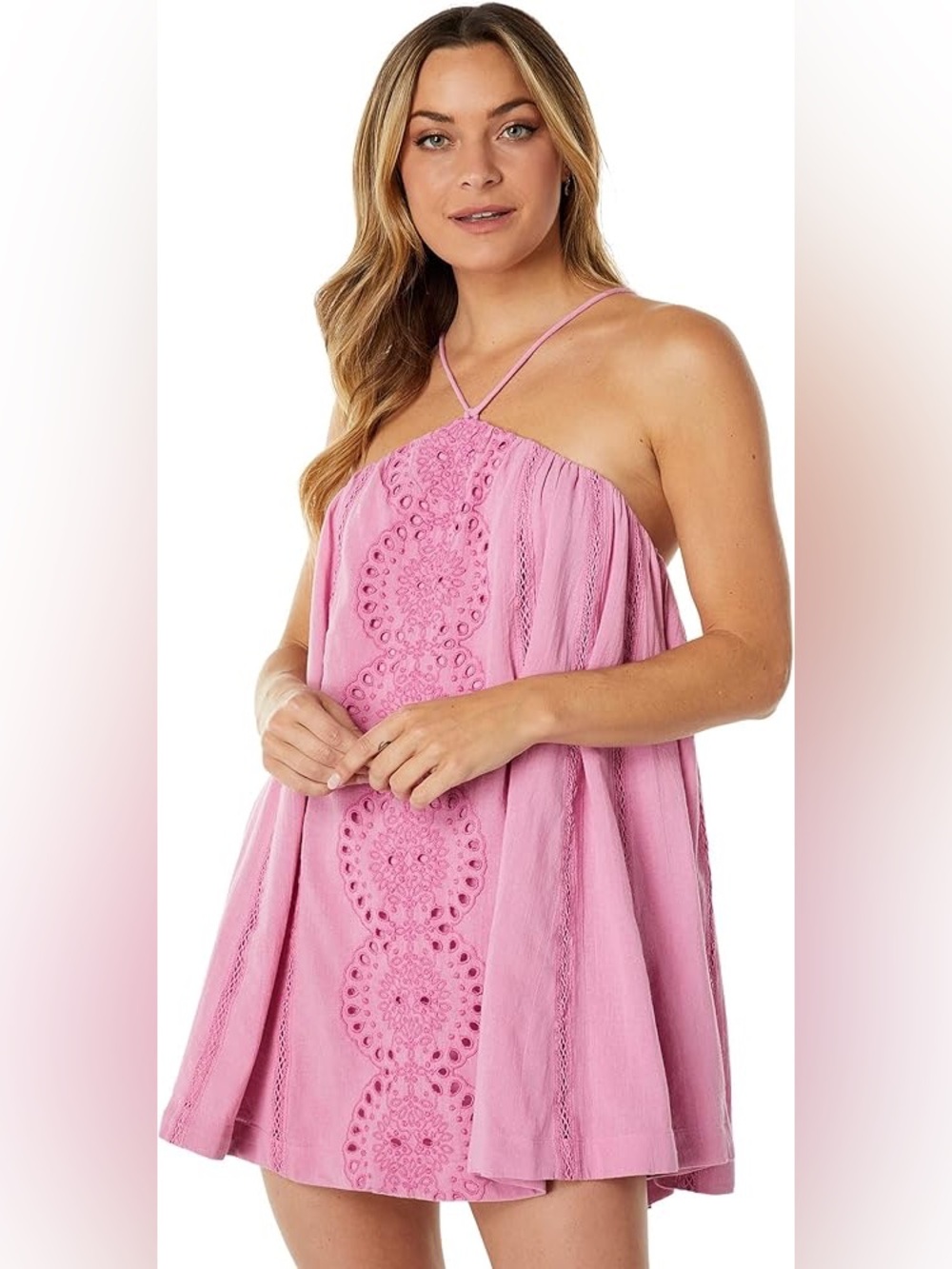 Free People Paloma Mini Dress in Pink